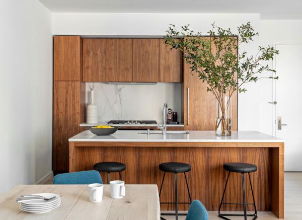 طراحی کابینت آشپزخانه ، چوبی و ساده