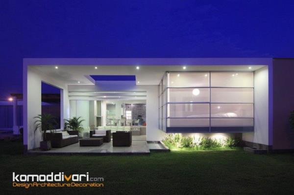 طراحی حیرت انگیز و مدرن نمای خانه همراه با  محیط بیرونی زیبا