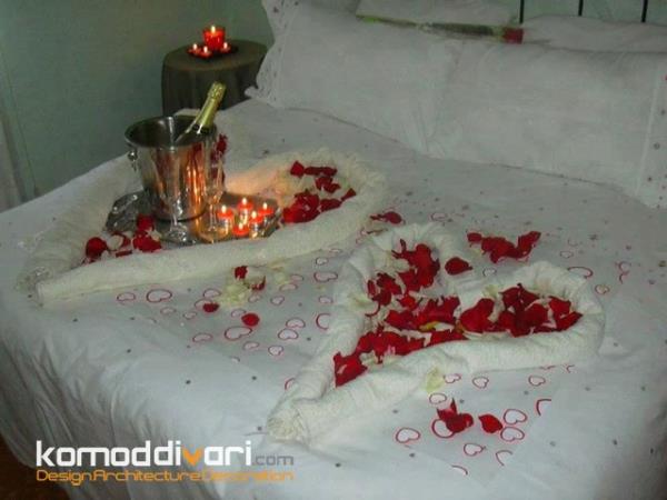 5| تزئین رمانتیک اتاق خواب با گلبرگ 
