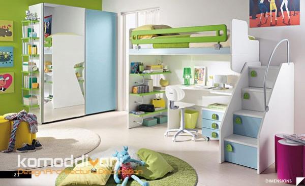 6| تخت خواب ترکیبی اتاق کودک