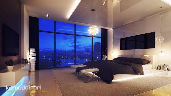 طراحی اتاق خواب شیک با جزئیات زیبا و خلاق
